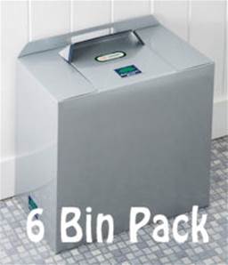 SILVER GREY METALLIC BINS 6 PACK