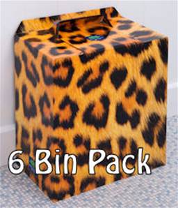 LEOPARD PRINT BINS 6 PACK