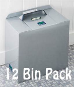 SILVER GREY METALLIC BINS 12 PACK